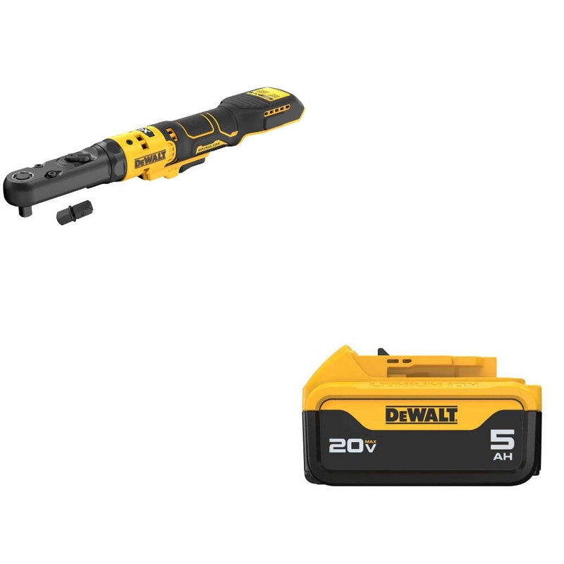 DeWalt DCF510B 20V XR BL RATCHET, Bare W/ DCB205 20V MAX XR 5.0Ah Battery Pack