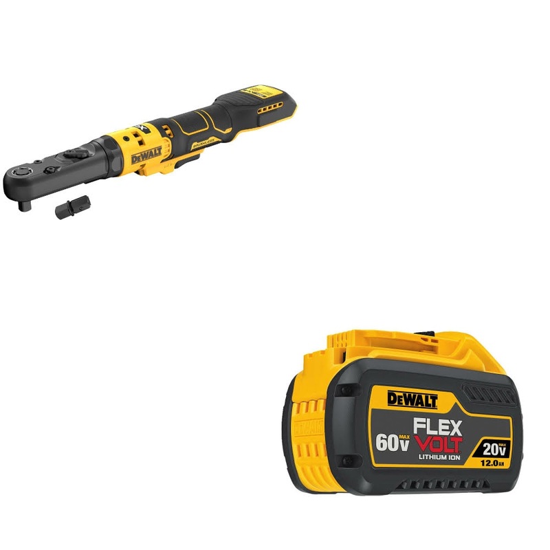 DeWalt DCF510B 20V XR BL RATCHET, Bare W/ DCB612 20V/60V MAX FLEXVOLT Battery