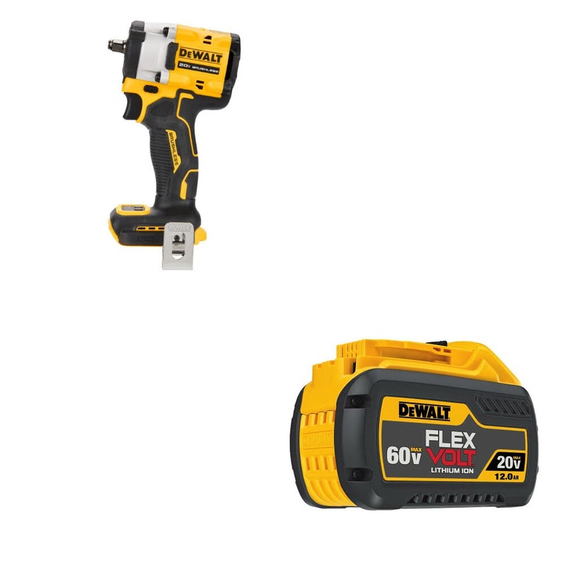 DeWalt DCF923B ATOMIC 20V MAX 3/8 Impact Wrench W/ DCB612 20V/60V MAX Battery