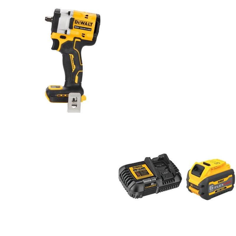 DeWalt DCF923B ATOMIC 20V MAX Impact Wrench W/ DCB606C 20V/60V MAX Starter Kit