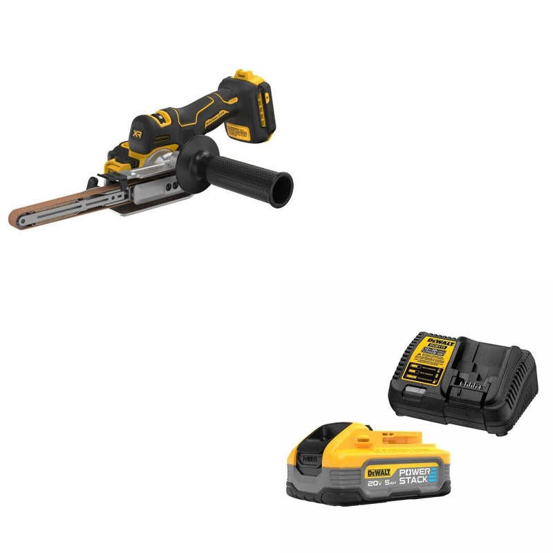 DeWalt DCM200B 20V XR Bandfile, Bare W/ DCBP520C 20V Max PowerStack Starter Kit
