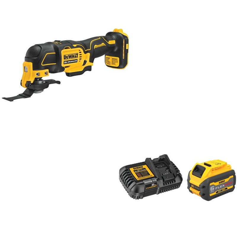 DeWalt DCS354B 20V MAX Multi-Tool, Bare W/ DCB606C 20V/60V MAX Starter Kit