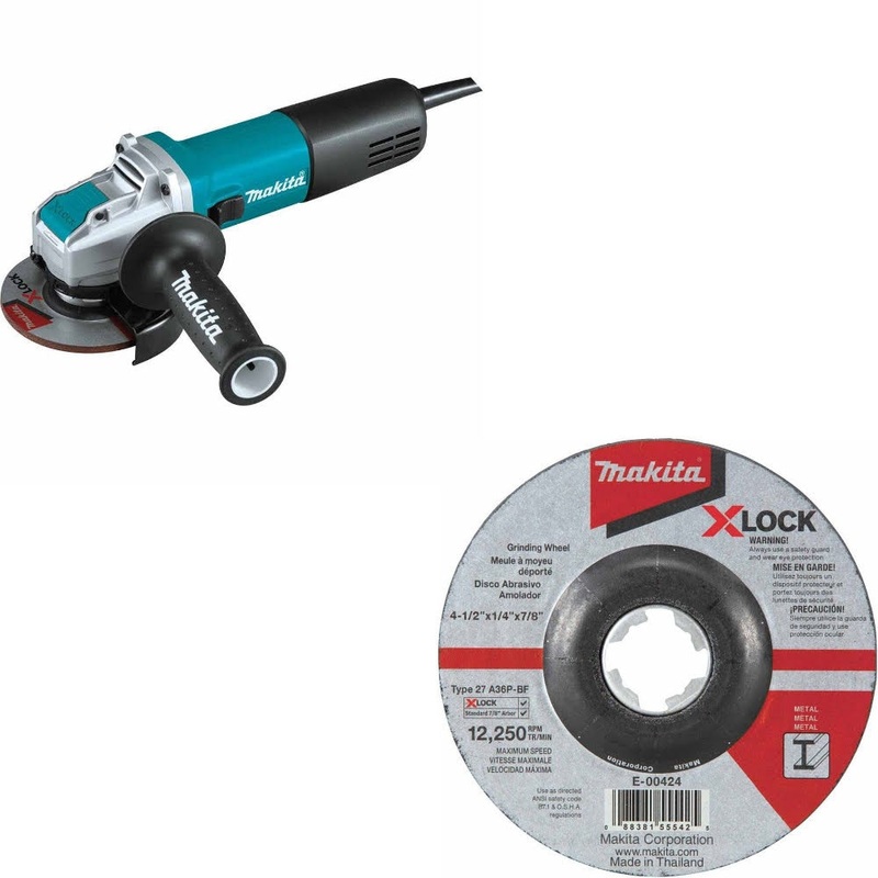 Makita GA4570 Angle Grinder Kit W/ FREE E-00424 Grinding Wheel, 25 Pack