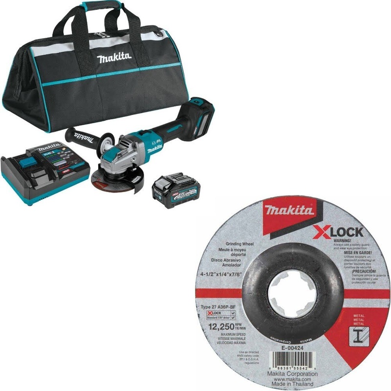 Makita GAG11M1 Angle Grinder Kit W/ FREE E-00424 Grinding Wheel, 25 Pack