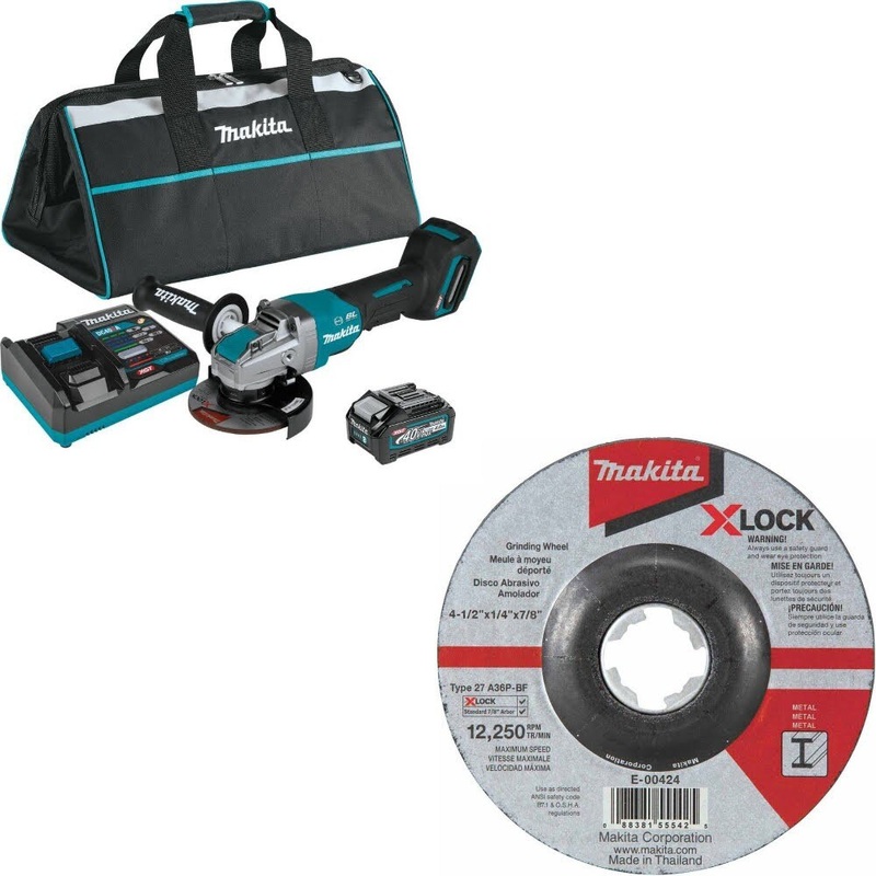 Makita GAG13M1 Angle Grinder Kit W/ FREE E-00424 Grinding Wheel, 25 Pack