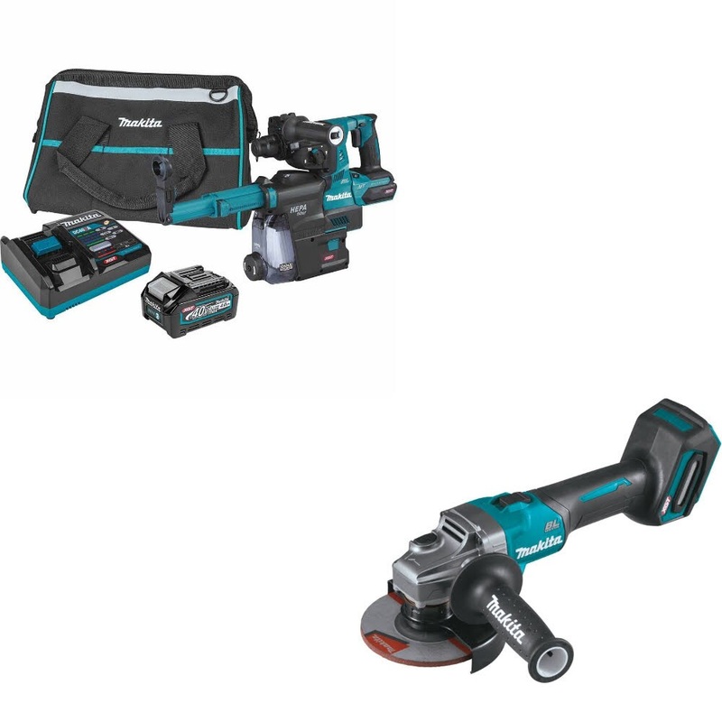 Makita GRH01M1W Rotary Hammer Kit W/ FREE GAG01Z Angle Grinder