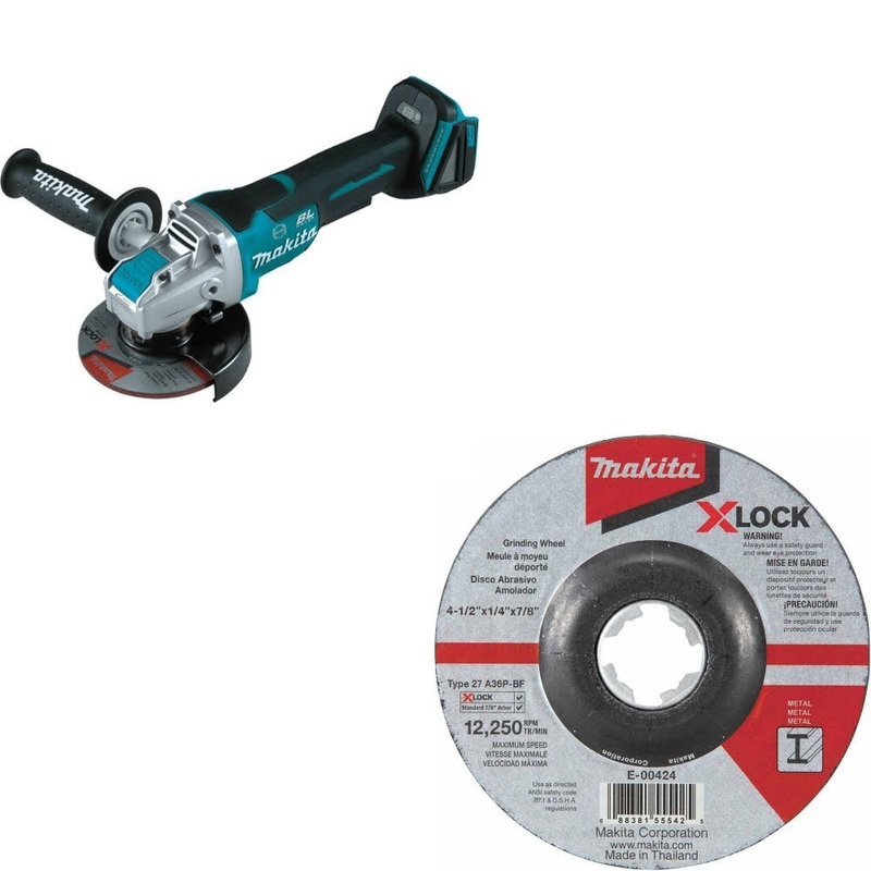Makita XAG26Z Angle Grinder Kit W/ FREE E-00424 Grinding Wheel, 25 Pack