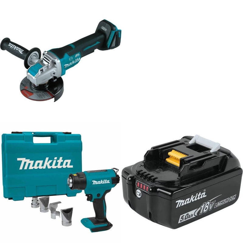 Makita XAG26Z Angle Grinder Kit W/ XGH01ZK Heat Gun and FREE BL1850B Battery