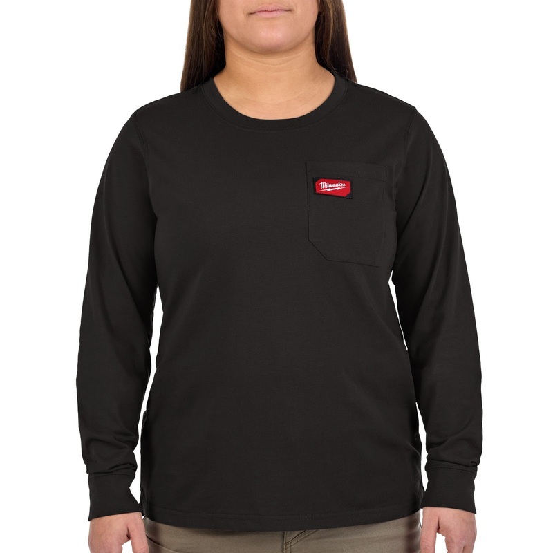 Milwaukee F551B-S Women’s GRIDIRON Pocket T-Shirt – Long Sleeve Black S