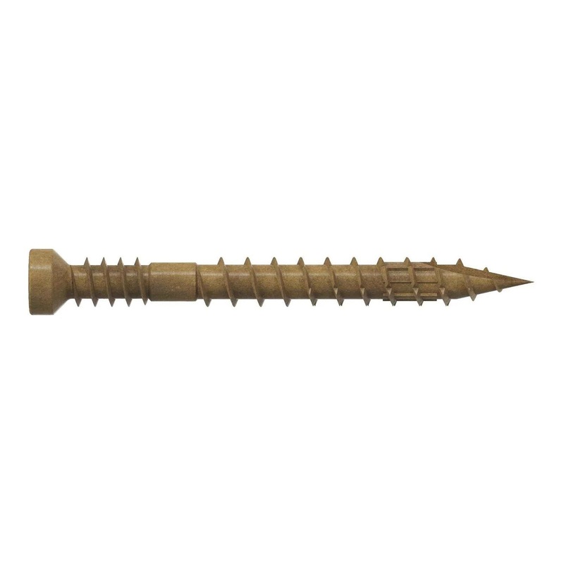 Simpson Strong-Tie FT07112MB (#7 x 1-1/2 T10) Finish Trim Screw, Trim-Head, Tan Exterior-Grade Quik Guard Coating (4000 Pack)