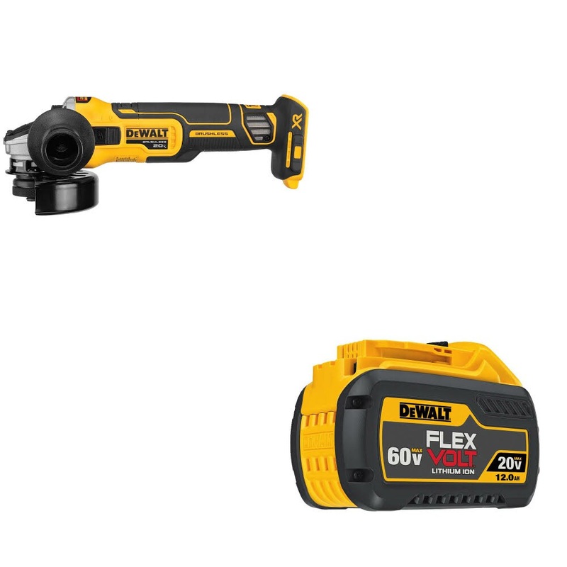 DeWalt DCG405B 20V MAX XR 4.5 Grinder W/ DCB612 20V/60V MAX FLEXVOLT Battery