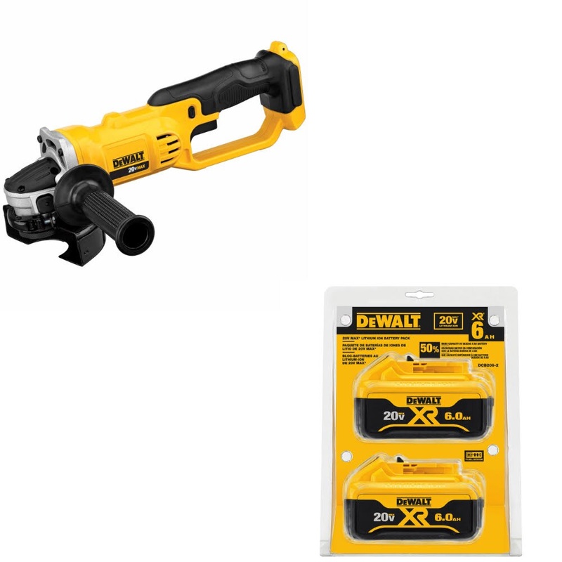 DeWalt DCG412B 20V MAX Cut-Off Tool W/ DCB206-2 20V MAX XR 6Ah Battery, 2 Pack