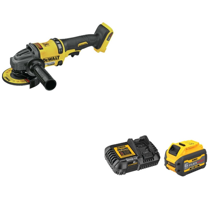 DeWalt DCG418B 60V 4.5-6 Grinder W/ DCB606C FLEXVOLT 20V/60V MAX Starter Kit