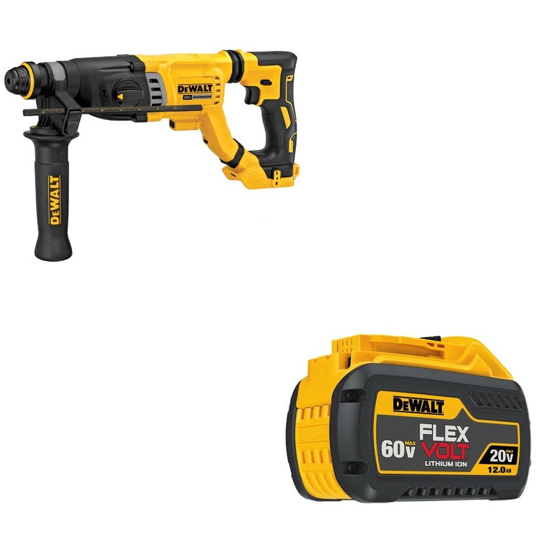 DeWalt DCH263B 20V MAX Rotary Hammer W/ DCB612 20V/60V MAX FLEXVOLT Battery