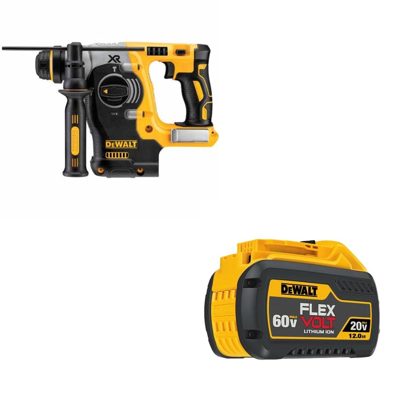DeWalt DCH273B 20V MAX 1 Rotary Hammer W/ DCB612 20V/60V MAX FLEXVOLT Battery