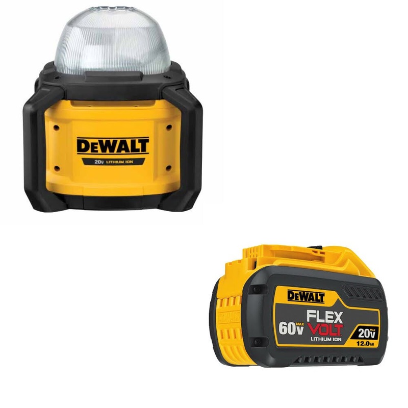 DeWalt DCL074 20V 5000L Work Light, Bare W/ DCB612 20V/60V MAX FLEXVOLT Battery