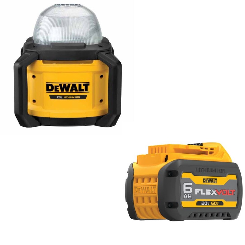DeWalt DCL074 20V 5000L Work Light W/ DCB606 20/60V MAX FlexVolt 6Ah Battery
