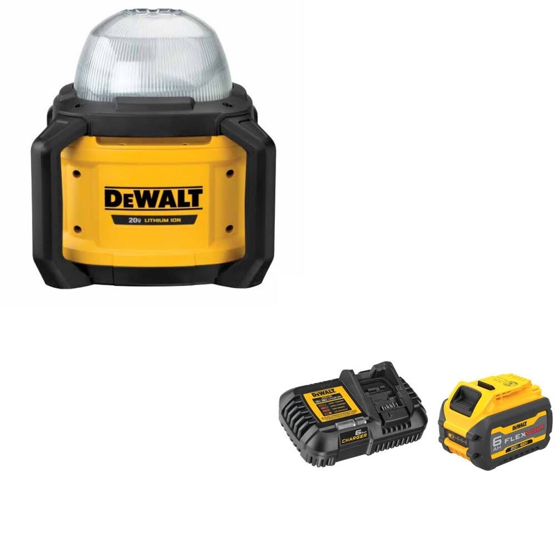 DeWalt DCL074 20V 5000L Work Light W/ DCB606C FLEXVOLT 20V/60V MAX Starter Kit