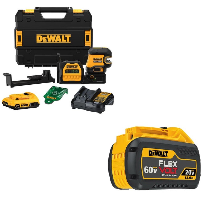 DeWalt DCLE34520G 20V Combo Laser Kit W/ DCB612 20V/60V MAX FLEXVOLT Battery