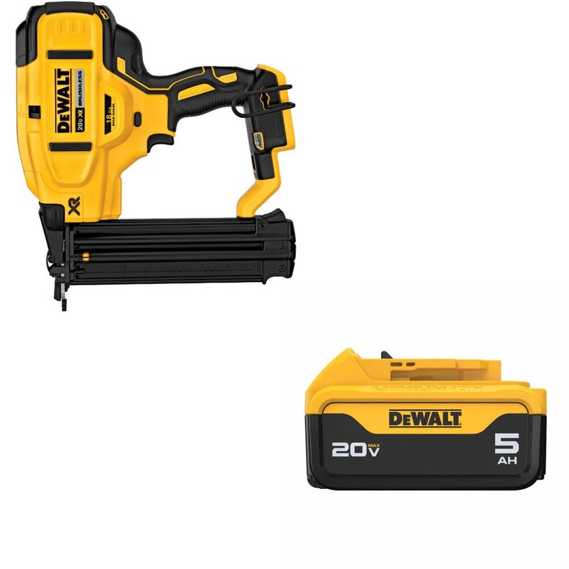 DeWalt DCN680B 20V MAX XR 18Ga Nailer W/ DCB205 20V MAX XR 5Ah Battery Pack