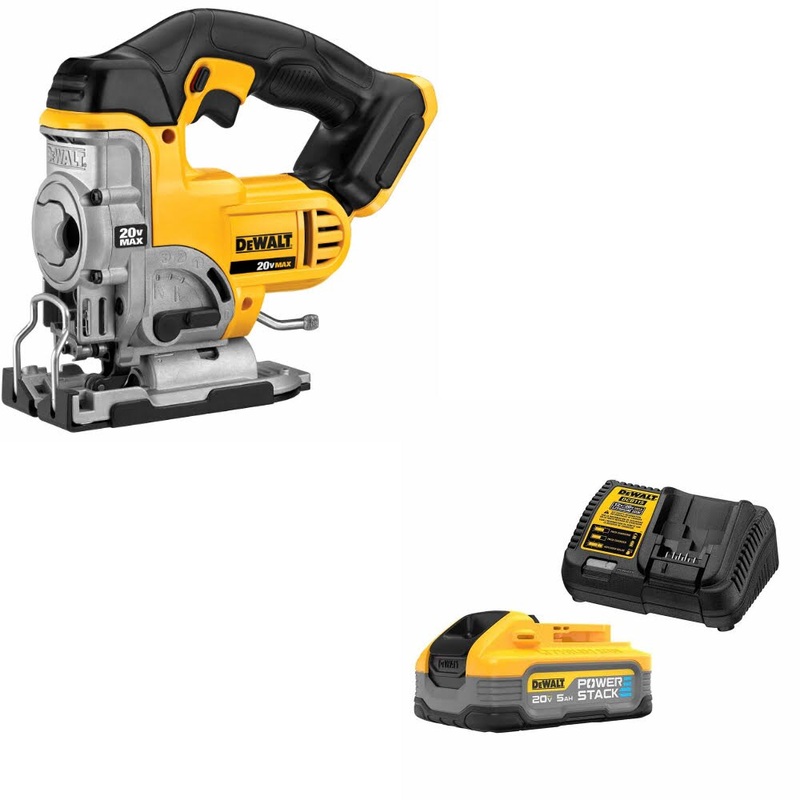 DeWalt DCS331B 20V MAX Jig Saw, Bare W/ DCBP520C 20V Max PowerStack Starter Kit