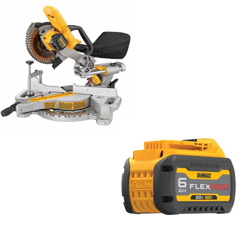 DeWalt DCS361B 20V MAX 7-1/4 Miter Saw W/ DCB606 20/60V MAX FlexVolt Battery