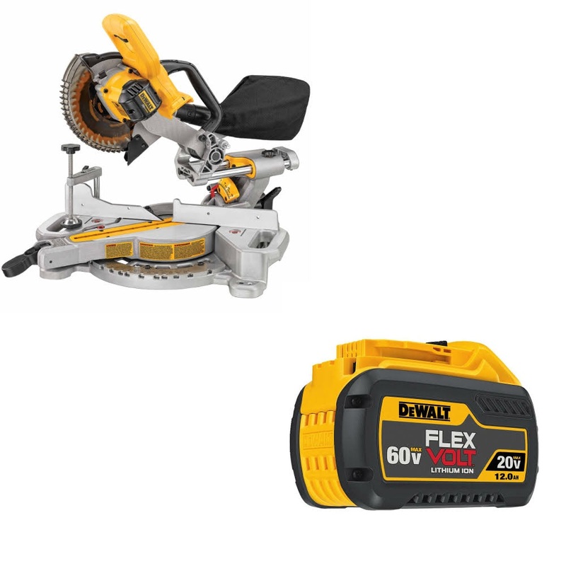 DeWalt DCS361B 20V MAX 7-1/4 Miter Saw W/ DCB612 20V/60V MAX FLEXVOLT Battery