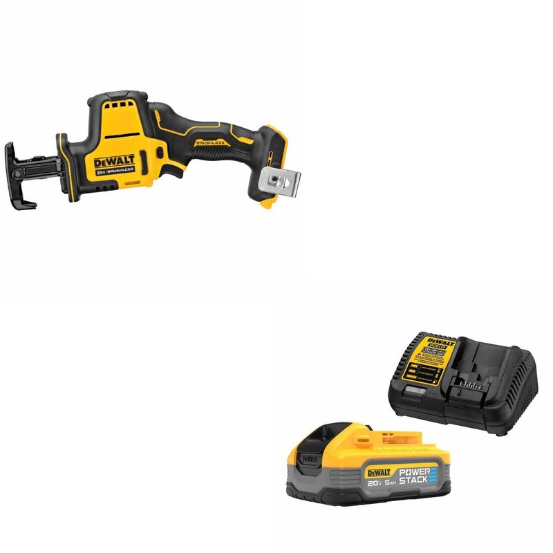 DeWalt DCS369B ATOMIC 20V MAX Recip Saw, Bare W/ DCBP520C 20V Max Starter Kit