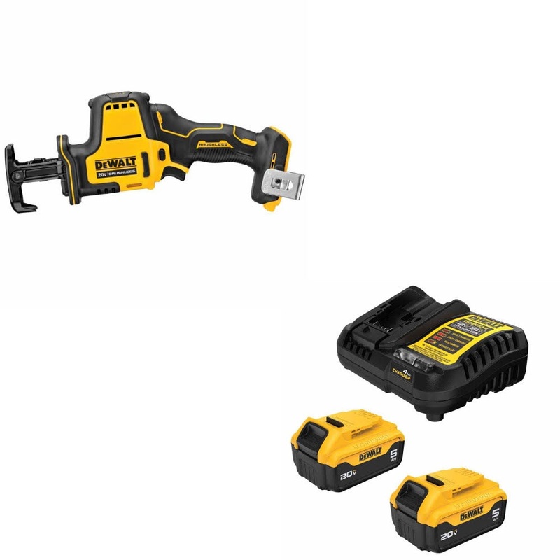 DeWalt DCS369B ATOMIC 20V MAX Recip Saw W/ DCB205-2C 20V MAX 5Ah Battery Kit