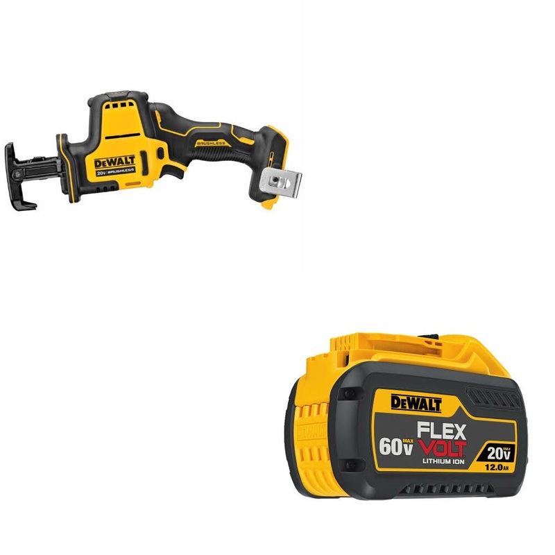 DeWalt DCS369B ATOMIC 20V MAX Recip Saw W/ DCB612 20V/60V MAX FLEXVOLT Battery