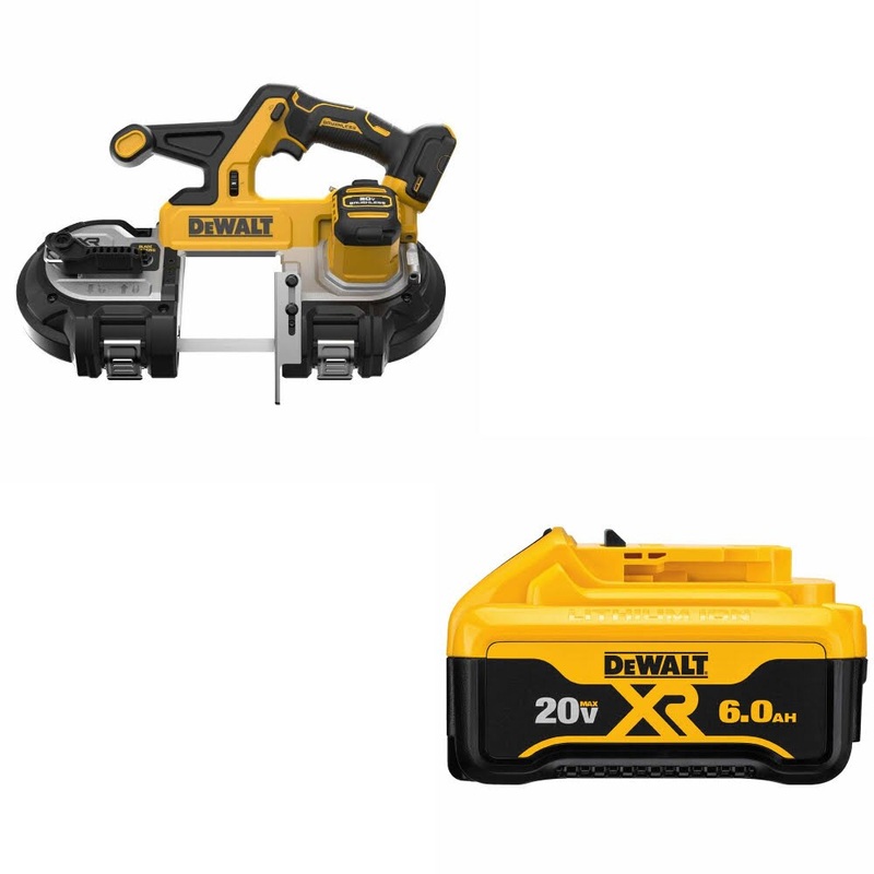 DeWalt DCS378B 20V 3-1/4 Band Saw, Bare W/ DCB206 20V MAX 6.0Ah Battery Pack