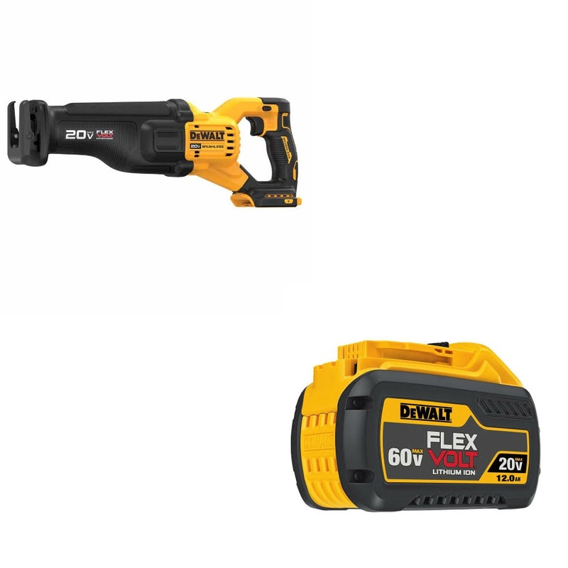 DeWalt DCS386B 20V MAX FLEXVOLT Recip Saw W/ DCB612 20V/60V MAX FLEXVOLT Battery