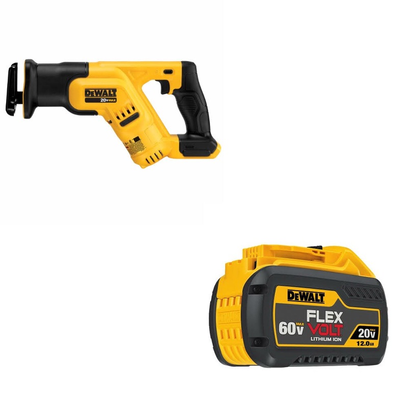 DeWalt DCS387B 20V MAX Recip Saw, Bare W/ DCB612 20V/60V MAX FLEXVOLT Battery