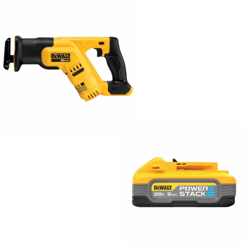 DeWalt DCS387B 20V MAX Recip Saw, Bare W/ DCBP520 20V Max PowerStack Battery