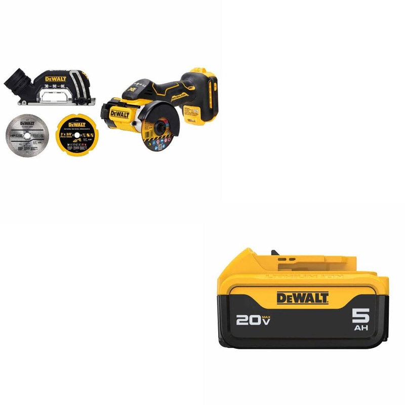 DeWalt DCS438B 20V MAX XR 3 Cut-Off Tool W/ DCB205 20V MAX XR 5Ah Battery Pack