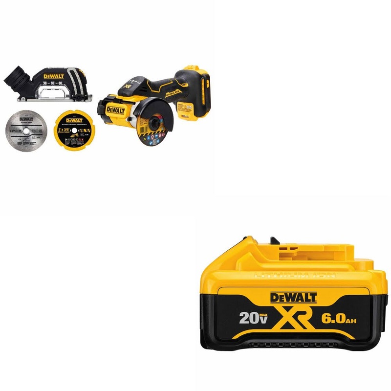 DeWalt DCS438B 20V MAX XR 3 Cut-Off Tool W/ DCB206 20V MAX 6.0Ah Battery Pack