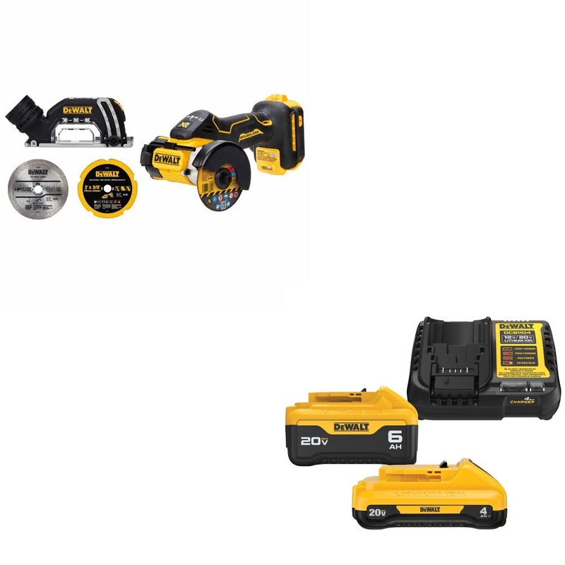 DeWalt DCS438B 20V MAX XR 3 Cut-Off Tool W/ DCB2460C 20V MAX Starter Kit