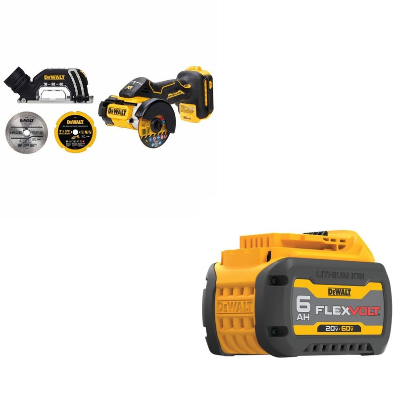 DeWalt DCS438B 20V MAX XR Cut-Off Tool W/ DCB606 20/60V MAX FlexVolt 6Ah Battery