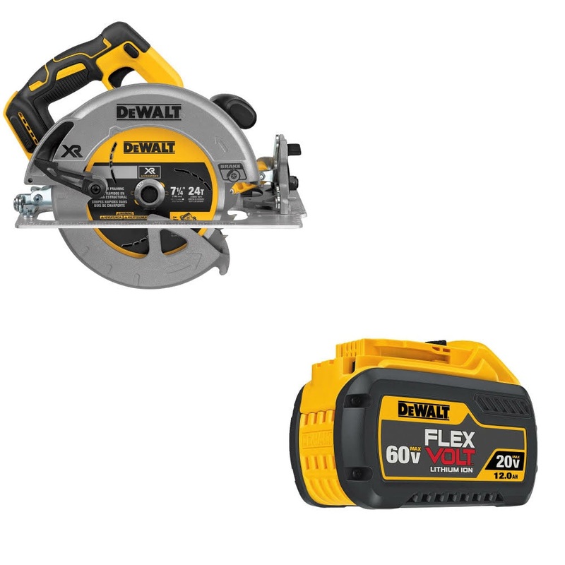 DeWalt DCS570B 7-1/4 20V MAX Circ Saw W/ DCB612 20V/60V MAX FLEXVOLT Battery