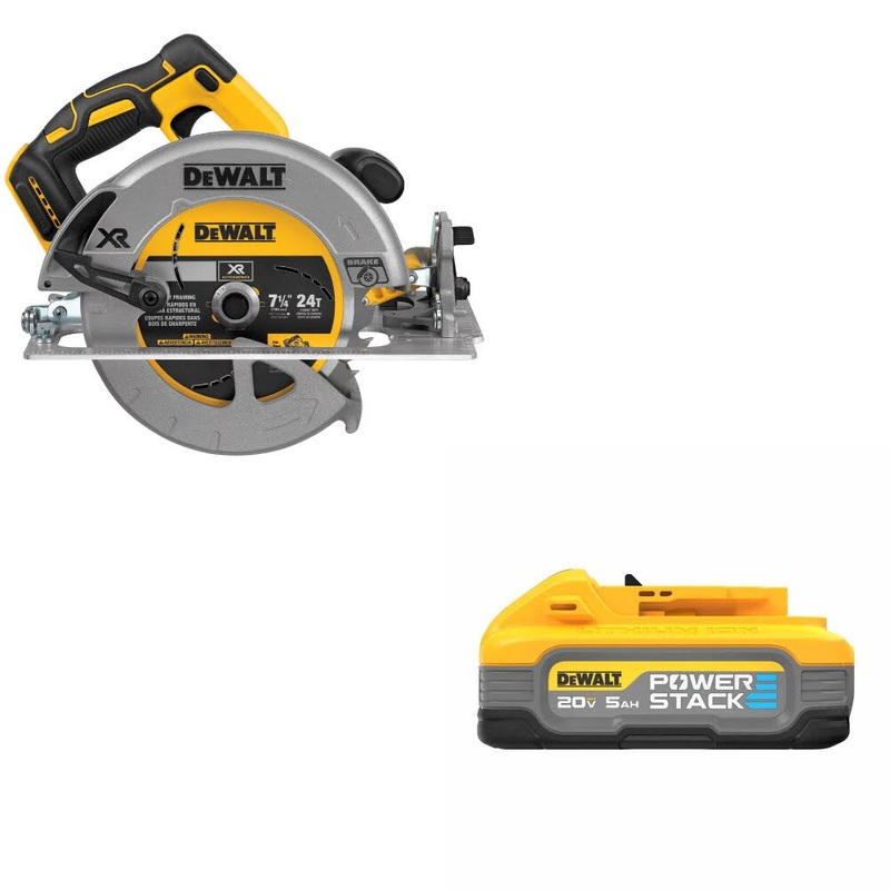DeWalt DCS570B 7-1/4 20V MAX Circ Saw W/ DCBP520 20V Max PowerStack Battery