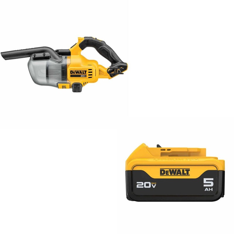 DeWalt DCV501HB 20V Dry Hand Vacuum, Bare W/ DCB205 20V MAX XR 5Ah Battery Pack