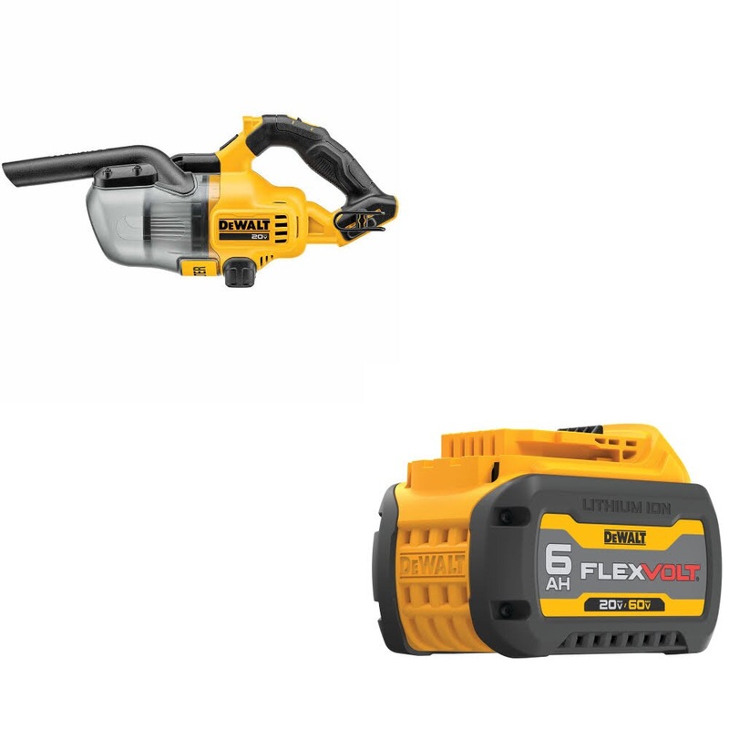 DeWalt DCV501HB 20V Vacuum, Bare W/ DCB606 20/60V MAX FlexVolt 6.0Ah Battery