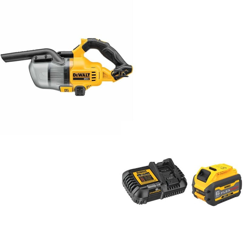 DeWalt DCV501HB 20V Vacuum, Bare W/ DCB606C FLEXVOLT 20V/60V MAX Starter Kit