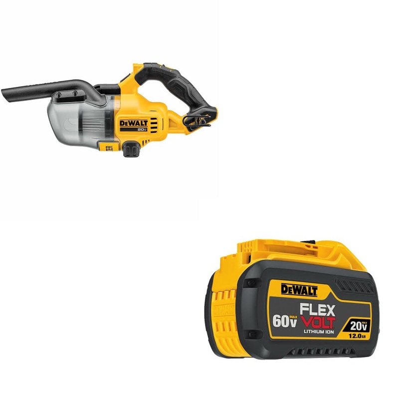 DeWalt DCV501HB 20V Vacuum, Bare W/ DCB612 20V/60V MAX FLEXVOLT 12Ah Battery