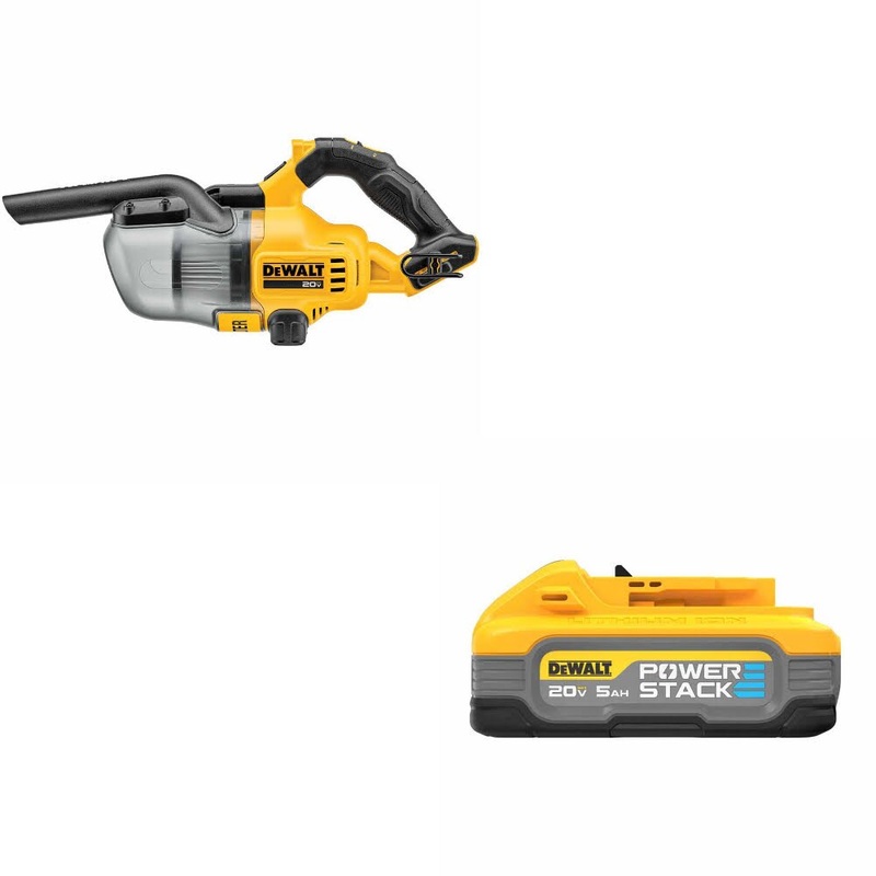 DeWalt DCV501HB 20V Vacuum, Bare W/ DCBP520 20V Max PowerStack 5Ah Battery