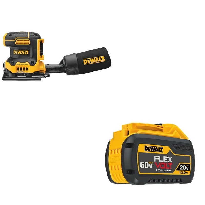 DeWalt DCW200B 20V MAX XR 1/4 Sander W/ DCB612 20V/60V MAX FLEXVOLT Battery