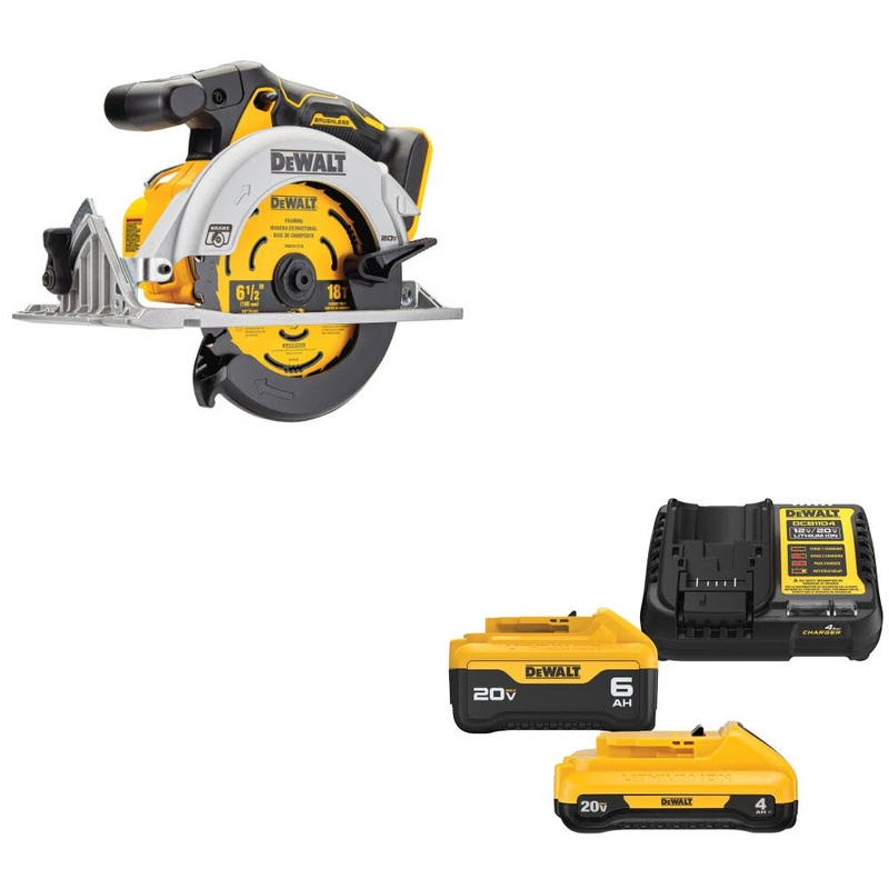 DeWalt DCS565B 20V MAX Circ Saw – 6-1/2, Bare W/ DCB2460C 20V MAX Starter Kit