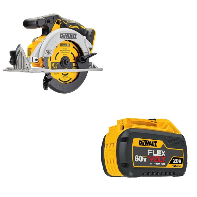 DeWalt DCS565B 20V MAX Circ Saw – 6-1/2 W/ DCB612 20V/60V MAX FLEXVOLT Battery