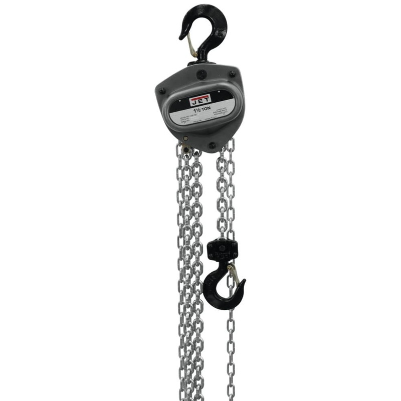 Jet 101610 L-100-150-10, 1-1/2-Ton Hand Chain Hoist With 10′ Lift