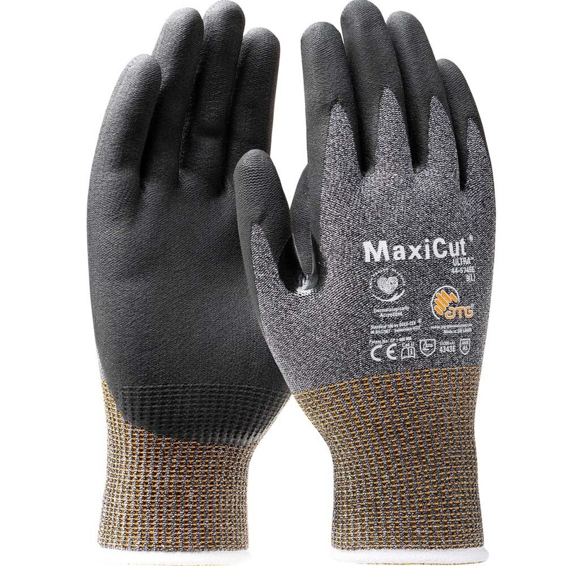 PIP 44-5745E/XXL ATG MaxiCut Ultra A5 Seamless Knit Engineered Yarn with Premium Nitrile Coated MicroFoam Grip on Palm & Fingers – Touchscreen Compatible